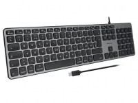  Macally USB-C Tastatur mit Zahlenblock CH Layout Space Grau